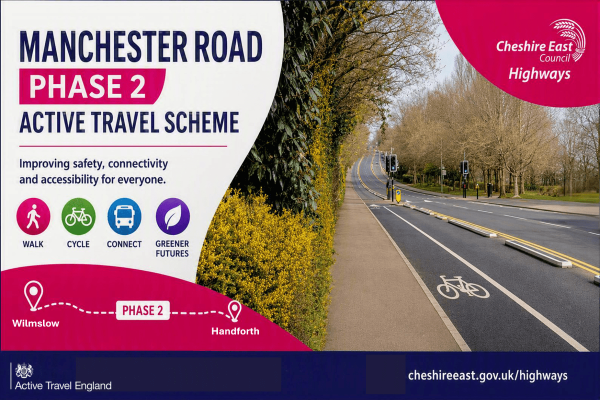 Manchester Road active travel works to begin between Wilmslow and Handforth — Macclesfield news photo